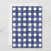 Wetter Blue Gingham Lobster Wedding Einladung (Rückseite)