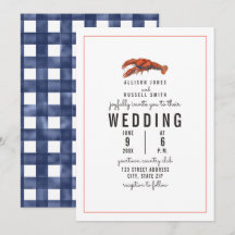 Wetter Blue Gingham Lobster Wedding