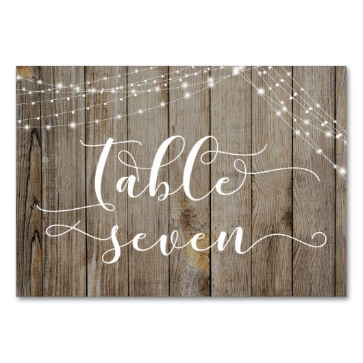 Wetter Holz- und Lichtgestelle Tabelle Sieben Kart Tischnummer (Rückseite)