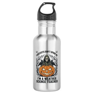 Wetter Lehrer Halloween Gruseliger Sensenmann Kürb Edelstahlflasche