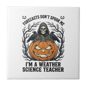 Wetter Lehrer Halloween Gruseliger Sensenmann Kürb Fliese