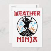 Wetter Ninja Meteorologe Meteorologie Weatherman Postkarte (Vorne/Hinten)