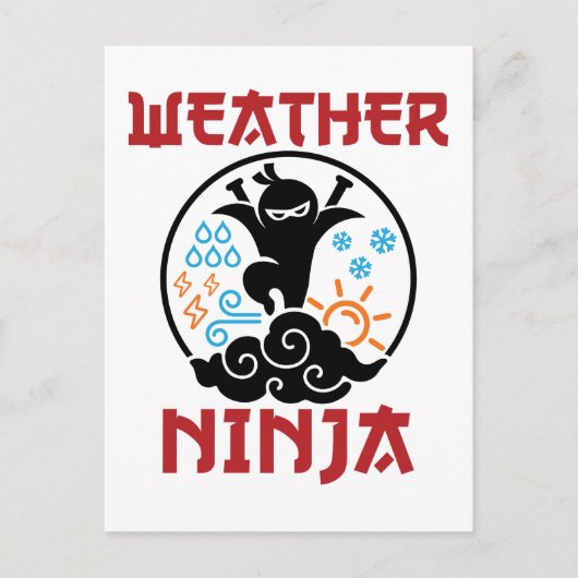 Wetter Ninja Meteorologe Meteorologie Weatherman Postkarte (Vorderseite)