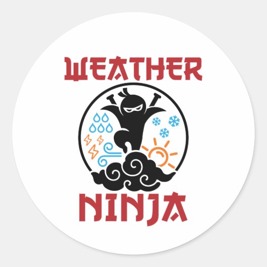 Wetter Ninja Meteorologe Meteorologie Weatherman Runder Aufkleber (Vorderseite)