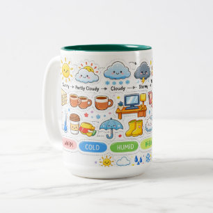 Wetter-Stimmungs-Tasse – Von Sonnenschein zu Schne Zweifarbige Tasse