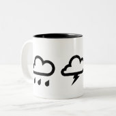 "Wetter-Systems-" Piktogramm-Tasse Zweifarbige Tasse (Vorderseite Links)