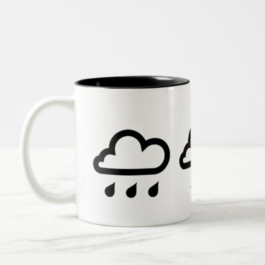 "Wetter-Systems-" Piktogramm-Tasse Zweifarbige Tasse (Links)