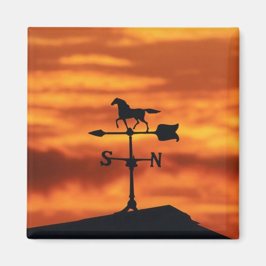Wetter Vane bei Sonnenuntergang Magnet (Vorne)