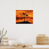 Wetter Vane bei Sonnenuntergang Poster (Küche)