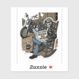 Wetter zum Reiten Aufkleber — Lustiger Biker-Toten