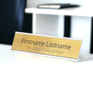 Wetterantiker Messing Gold + Blk Custom Door Schreibtischnamensplakette