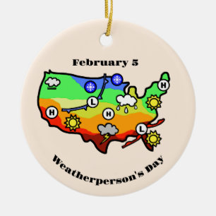 Wetterbesichtigung mit US-Prognoseplan Keramik Ornament