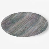 Wetterbesiegter Bamboo-Holzkörner-Look Pappteller (Schrägansicht)