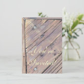 Wetterbezug aus Holz, Rough Textured Deck Einladung (Stehend Vorderseite)