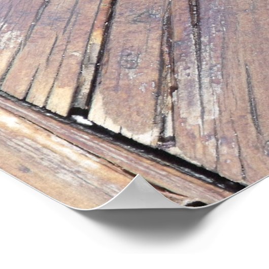 Wetterbezug aus Holz, Rough Textured Deck Poster (Ecke)
