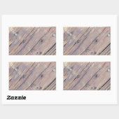 Wetterbezug aus Holz, Rough Textured Deck Rechteckiger Aufkleber (Blatt)