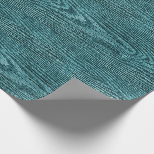 Wetterbezug Holztextur Aqua Geschenkpapier (Ecke)