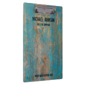 Wetterblau Vintages, rustikales Holz, individuelle Klemmbrett (Rechts)