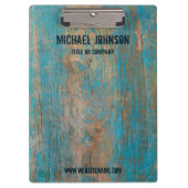Wetterblau Vintages, rustikales Holz, individuelle Klemmbrett (Vorderseite)