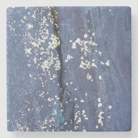 Wetterblauer Anstrich Abstrakt Steinuntersetzer (Vorderseite)