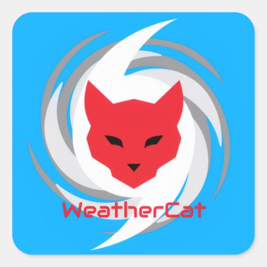 WetterCat-Aufkleber Quadratischer Aufkleber (Vorderseite)