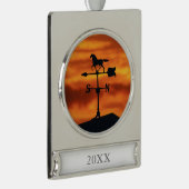 Wetterfahne am Sonnenuntergang Banner-Ornament Silber (Rechts)