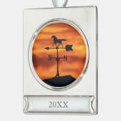 Wetterfahne am Sonnenuntergang Banner-Ornament Silber (Links)