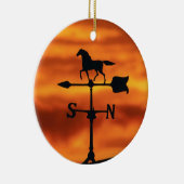 Wetterfahne am Sonnenuntergang Keramik Ornament (Rechts)