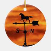 Wetterfahne am Sonnenuntergang Keramik Ornament (Hinten)
