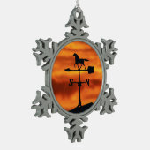 Wetterfahne am Sonnenuntergang Schneeflocken Zinn-Ornament (Links)