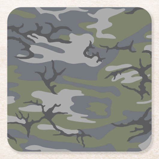 Wetterfertige Camouflage Rechteckiger Pappuntersetzer (Vorderseite)