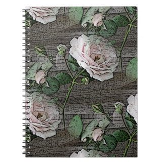 Wetterfertige Rose auf Holz Notizblock
