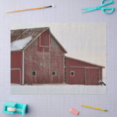 Wetterfertige Winter Red Barn Seidenpapier (Basteln)