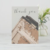 Wetterfest Wood White Blue Flat Danke Karte (Stehend Vorderseite)