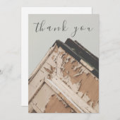 Wetterfest Wood White Blue Flat Danke Karte (Vorne/Hinten)