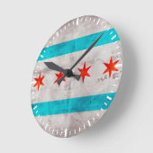 Wetterflagge des Staates Chicago Vintag Runde Wanduhr (Winkel)