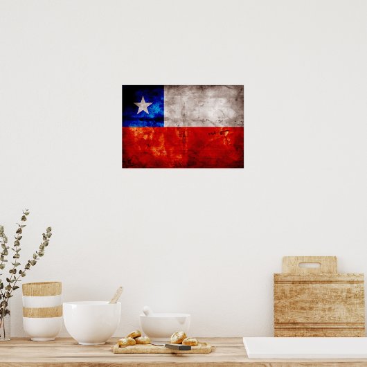 Wetterflagge für Chile Poster (Küche)