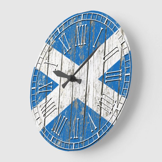 Wetterflagge in Schottland Große Wanduhr (Winkel)
