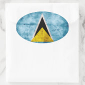 Wetterflagge Saint Lucian Ovaler Aufkleber (Tasche)