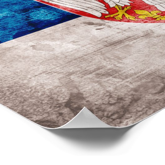 Wetterflagge Serbien Poster (Ecke)