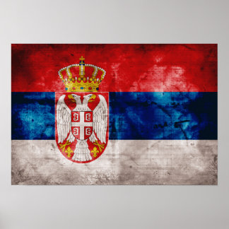 Wetterflagge Serbien Poster
