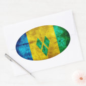 Wetterflagge St. Vincent Ovaler Aufkleber (Umschlag)