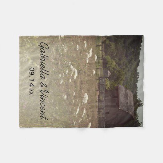 Wetterhafenhochzeit Fleecedecke (Vorderseite (Horizontal))