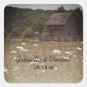 Wetterhaftes Land Hochzeiten Umschlag Aufkleber (Vorderseite)