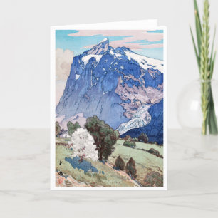 Wetterhorn, Hiroshi Yoshida, Holzschnitt Feiertagskarte