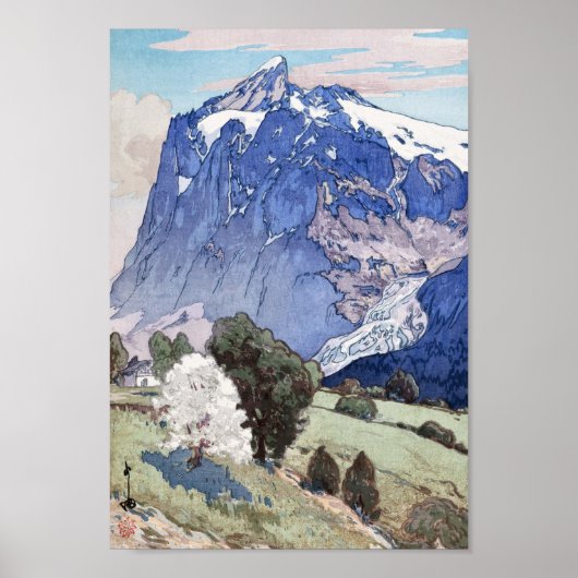 Wetterhorn, Hiroshi Yoshida, Holzschnitt Poster (Vorne)