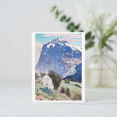 Wetterhorn, Hiroshi Yoshida, Holzschnitt Postkarte (Stehend Vorderseite)