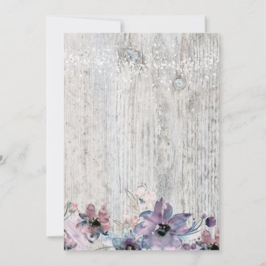 Wetterkarten Blume Leuchten Wir Got Verheiratet Einladung (Rückseite)