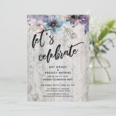 Wetterkarten Blume Lights Feiern Einladung (Stehend Vorderseite)