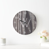 Wetterlandeholz-Monogramm Große Wanduhr (Zuhause)